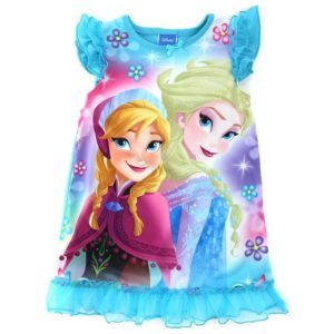 Frozen Elsa Anna Girls Blue Poly Nightgown Pajamas